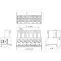 Rail type solder-free male and female plug-in terminals